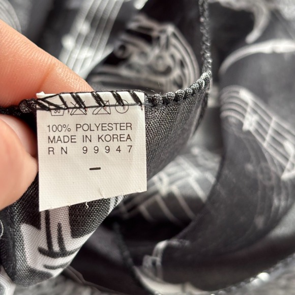 Musical Instruments Scarf Satin Sheer Edgy Band Edgy Unique Y2K Piano 18401x - Picture 3 of 6